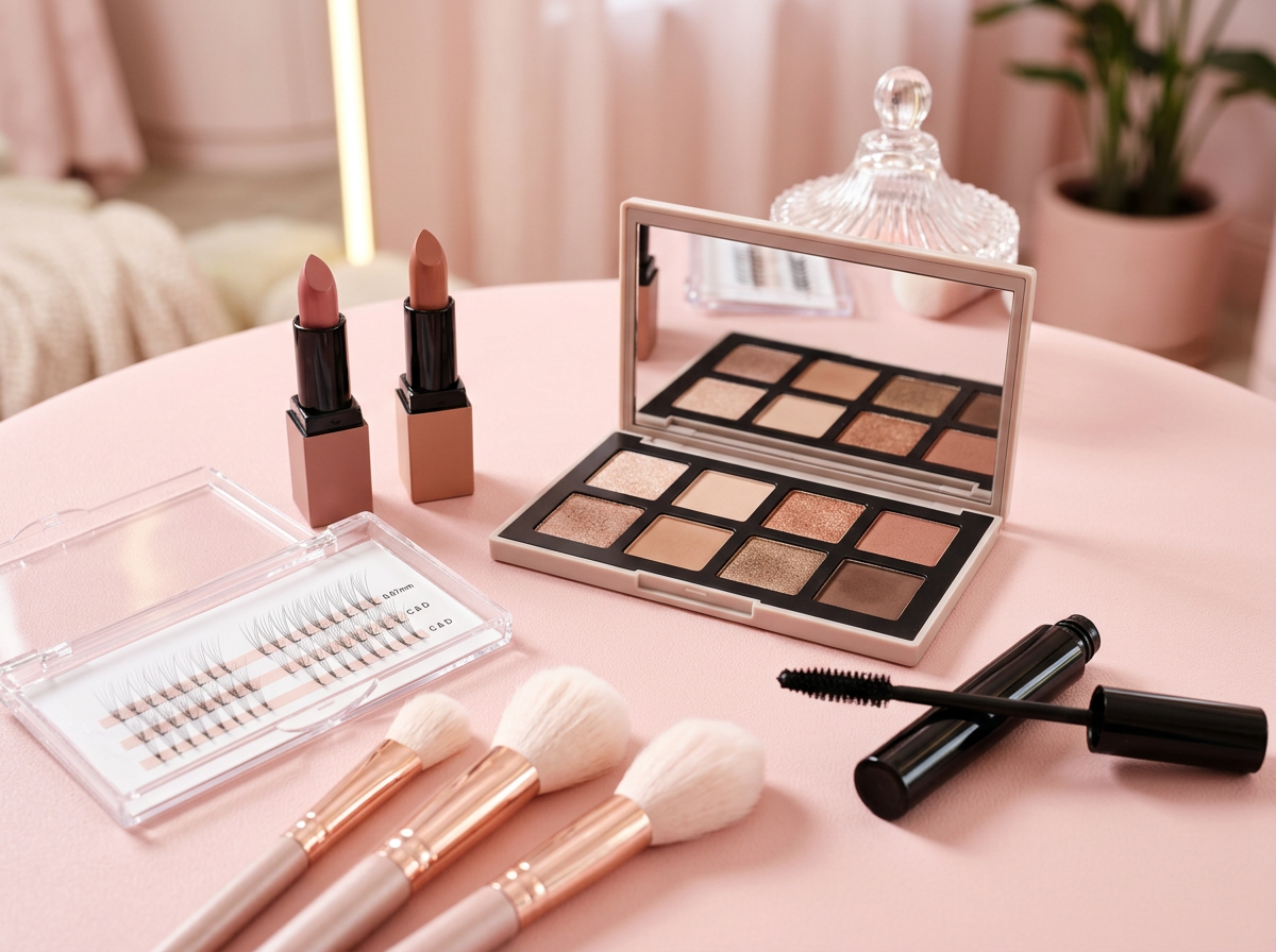 Maquillaje y pestañas rusas para tienda de belleza