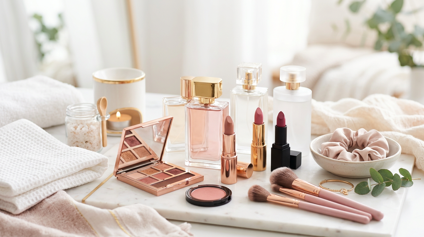 Tienda de belleza con perfumes y maquillaje